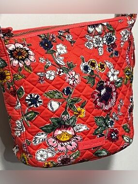 Vera Bradley Carson Mini Hobo Crossbody Coral Floral Bag